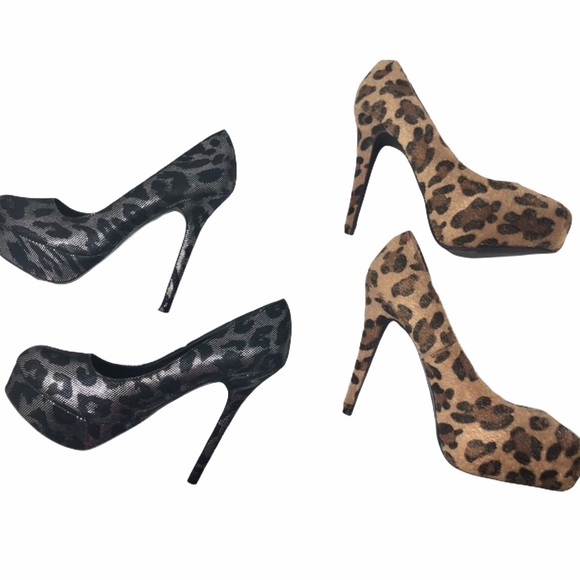 Colin Stuart Shoes - 2 pairs leopard print heels Size 8